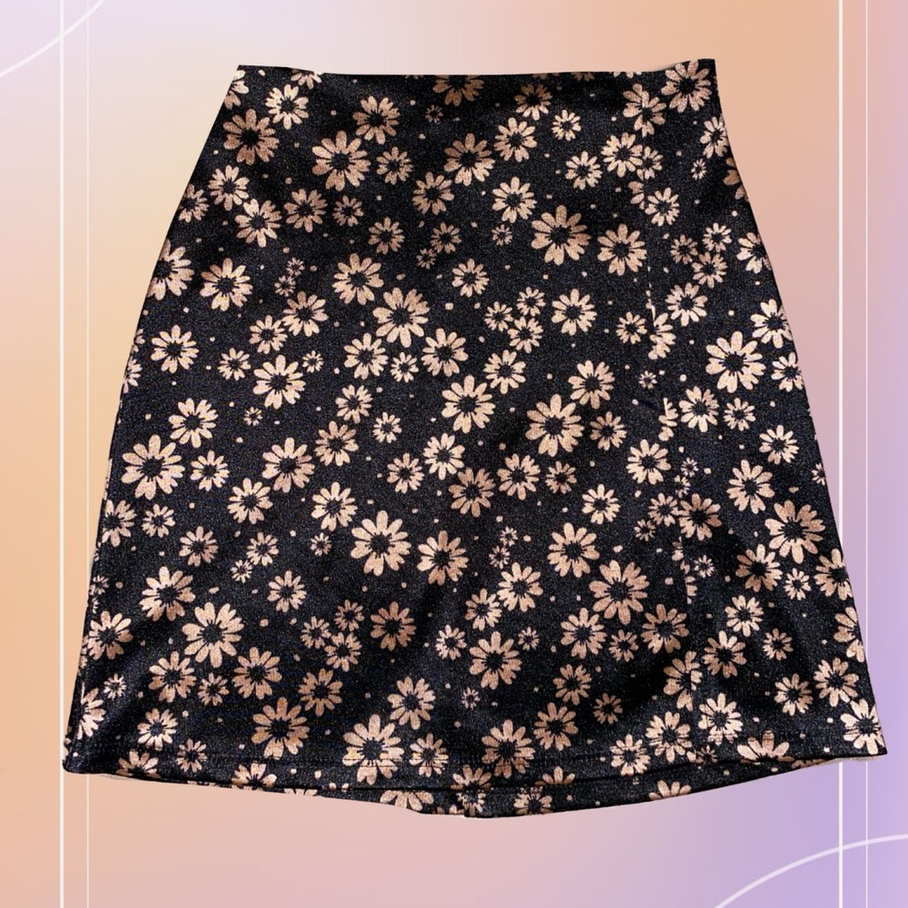 Altr’d State floral silk mini skirt